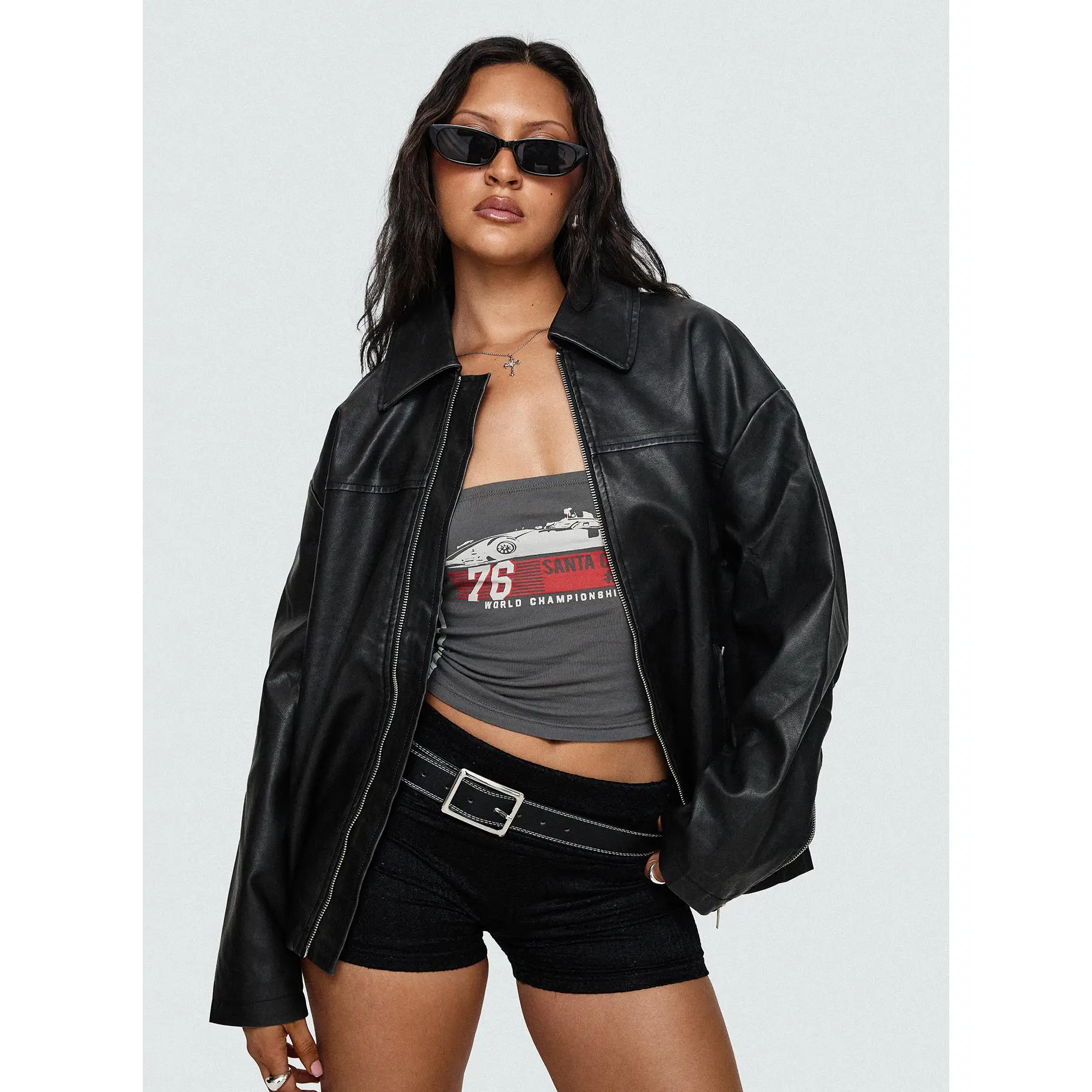 Napoleon Faux Leather Jacket Black - TikTok Shop