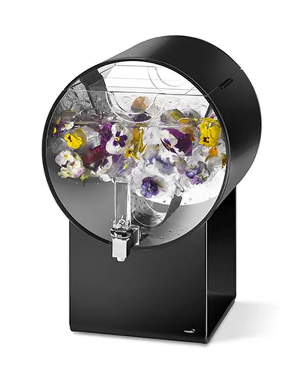 Rosseto LD181 3 gal Acrylic Beverage Dispenser Lucid Barrel, Black