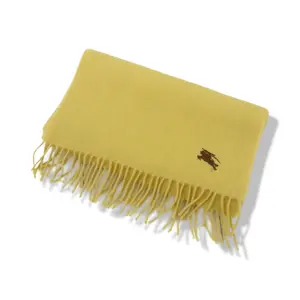 Pre-owned Burberry Yellow Cashmere Scarf BB1004