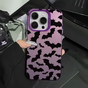 Bat Design phone cases for iPhone 17 16 Pro max 7 8 Plus XS 12 13 14 15 Protective cover iphone 13 case Screen Protector Black