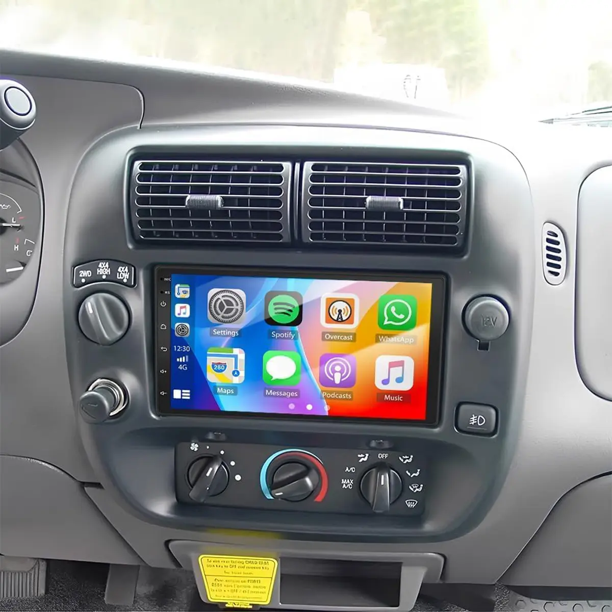 7" Android Double DIN Car Stereo Car Screen for Mazda B3000/B4000 1999-2009, with Wireless CarPlay & Android Auto, GPS, WiFi, Bluetooth, SWC, Backup Camera, 2+32G, Carplay Car Screen