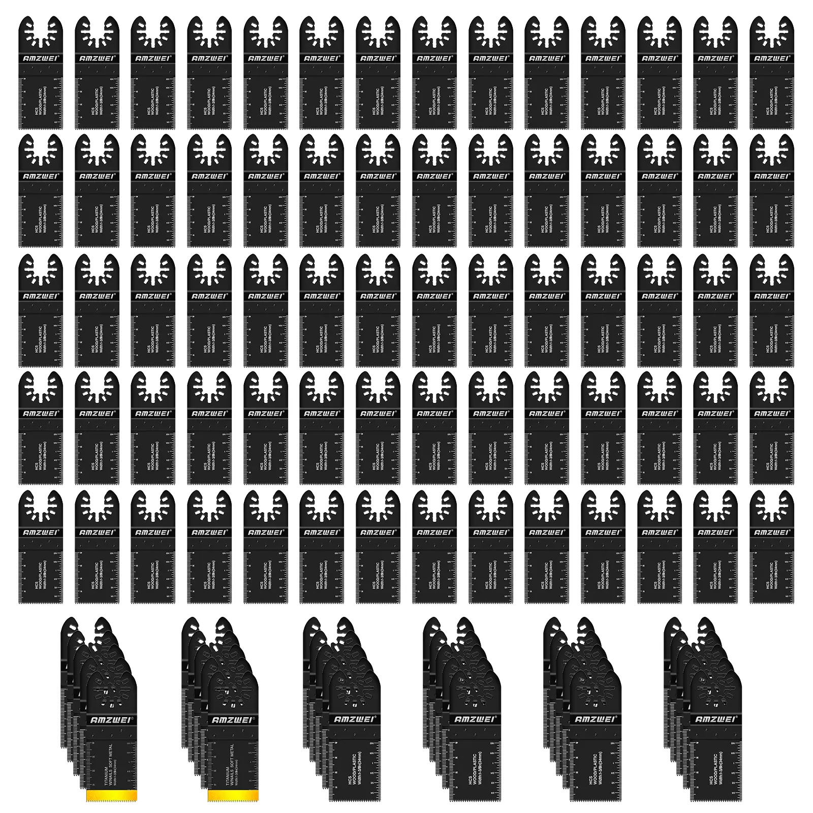 Father'sDayGift Titanium Oscillating Tool Blade,Professional Bi-Metal Multitool Blades Kits for Wood Nails, Metal, Plastic, with Japanese Teeth Fit Dewalt Milwaukee Bosch Worx Ryobi
