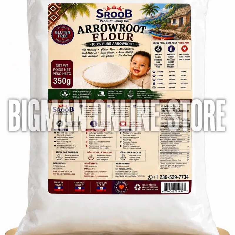 SROOB Arrowroot Flour 350g - Pure & Natural for Baking & Cooking - Bigman Online Store