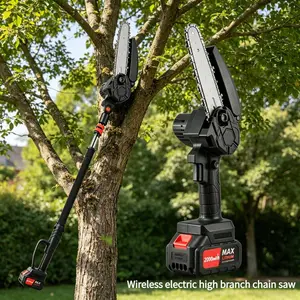 Telescopic high-branch chainsaw, lightweight and extendable design, sharp cutting mechanical tool, saves labor, multi-functional tool set, suitable for pruning tall trees, orchard pruning, and garden landscaping