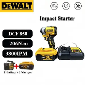 DEWALT 850 20V Brushless Cordless Impact Driver - 206.2N.m Max Torque, 3-Speed (0-1000/2800/3250RPM), 3800IPM, Tool Only or Kit with 1 Battery & Charger for Fastening and Assembly