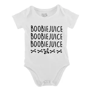 Boobie Juice Halloween Baby Bodysuit Funny Babys Short Sleeve Onesies Romper for Infant Newborn Boys Girls Soft Casual Outfit with Snap Closures for Easy Diaper Change