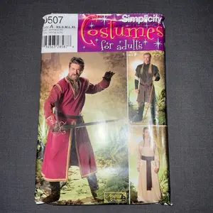 Simplicity 0507 Men’s Costume Sewing Pattern - Uncut, Factory Folded, Sizes XS-XL in One Package