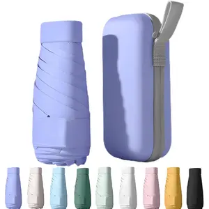 Mini Travel Sun Umbrella for Bag with Case,Small Compact UV Umbrella Protection Sun,Lightweight Portable Parasol Umbrella Windproof for Women Men Kids,Square Box Umbrella