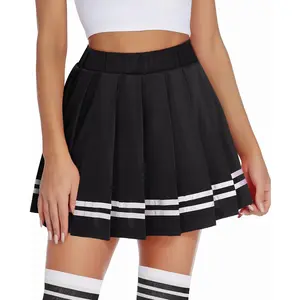 Womens Pleated Skirt School Uniform Skirt Mini Skirt Pleated Cheer Skirt Womenswear Bottom Palda Preppy Striped outfits skirts skirts