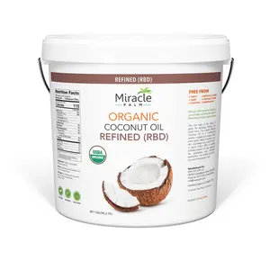 Miracle Palm Organic RBD Coconut Oil (RBD) Tasteless 1 Gallon