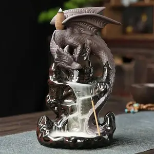 Creative Dragon Design Candle Holders for Home Decor, Ceramic Backflow Incense Burner, Decorative Incense Holder for Home Office Decor, Home Accessories, Halloween, Gift