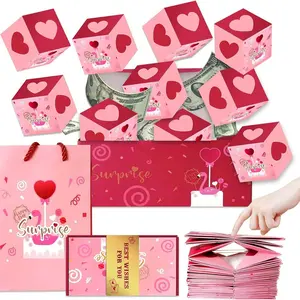 20 Bounces Surprise Gift Box  | Explosion Folding Bouncing Red Envelope Cash Box, Perfect for Back to School, Wedding, Mother's Day, Birthday, Valentine's Day, Anniversary, Christmas & Proposal