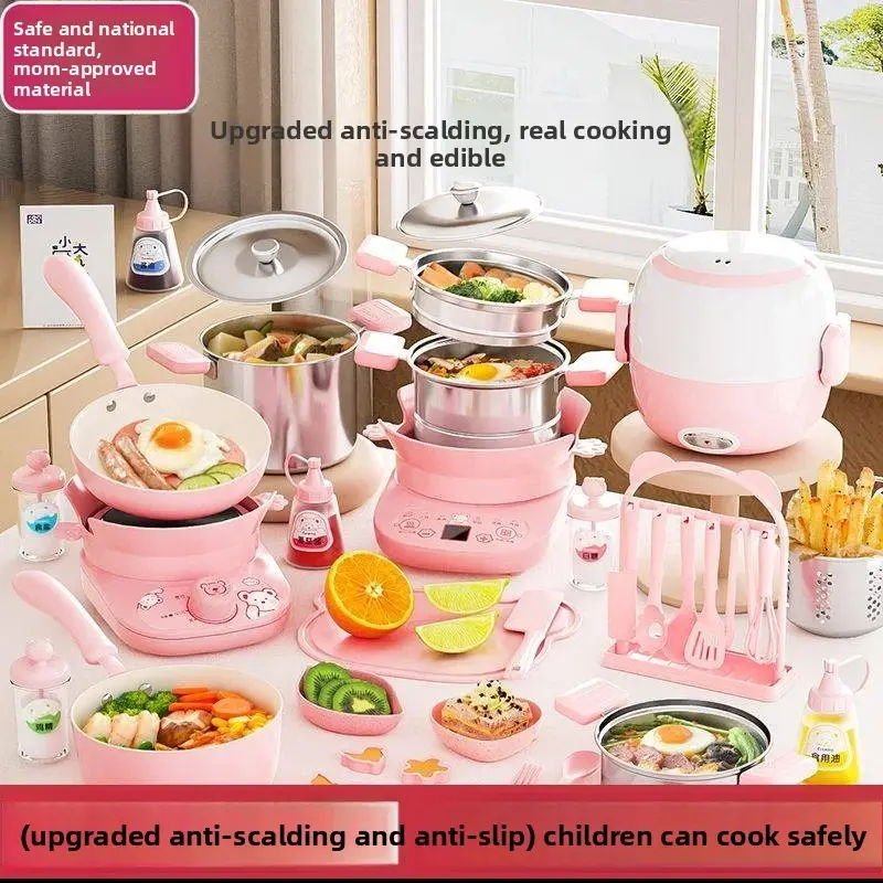 Smal Real Cooking Set Upgraded Mini Real Cooking Kitchen Set for Kids Chef Kit - TikTok Shop