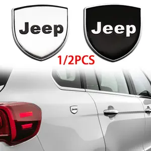 1/2pcs 3D Metal Car Side Fender Trunk Emblem Badge Decoration Stickers For Jeep Grand Cherokee Wrangler JK Gladiator Compass Renegade Patriot Liberty