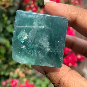 Natural Dark Green Fluorite Crystal Cube