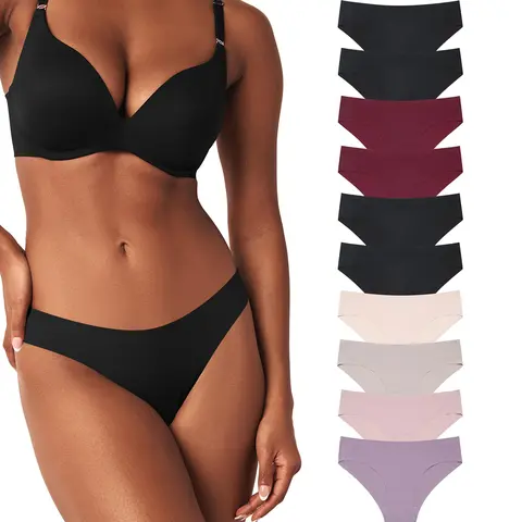 LEVAO Women's 10-Pack Multicolor Fit Panties - Low-Waist, VPL-Free, Tagless, Seamless Bikini Briefs, Lightweight Breathable Silk-Touch Cotton Underwear, Ideal for Birthday, Anniversary Gifting