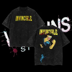 Mark Grayson Invincible War Comic V3 Menswear Gift for Movie Fans Top Apparel Classic Oversized Seamless Simple Straight Man Designer Shirts Men's Regular Fit Floral Print Tee Heavyweight Cotton T-Shirts Featuring Epic Panther Design