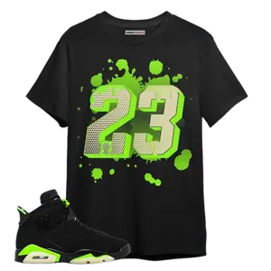 Number 23 Colorful Unisex Shirt Match Jordan 6 Retro Electric Green