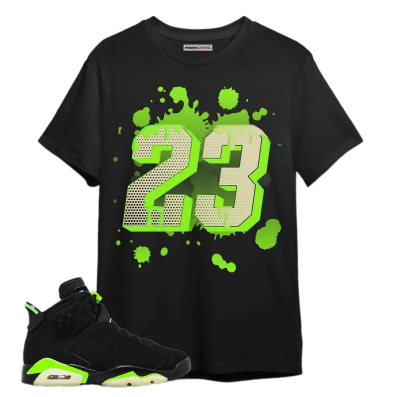 Number 23 Colorful Unisex Shirt Match Jordan 6 Retro Electric Green