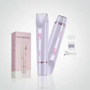 Electric Hair Trimmer for Women, Cordless Hair Trimmer, 1 Set 2-in-1 Waterproof Wet & Dry Use Hair Trimmer Kit with Accessories, Rechargeable Body Hair Shaver for Women
