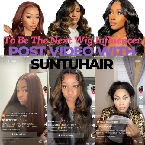 Human Hair Wig Share Video Challenge to Be The Bext Wig Influencer Suntuhair, Wigs Human Hair, Human Hair Wigs