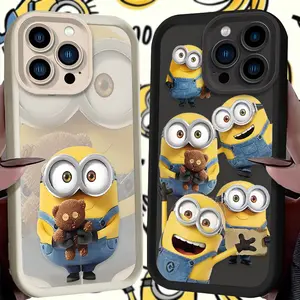 Cartoon M-Minions Doll Case For iPhone 17 Air 16 16E 15 14 13 12 11 Pro Max X XS X S Max XR SE 2020 SE4 7 8 Shockproof Silicone Cover