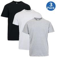 (3 Pack) Black-White-Heather Grey