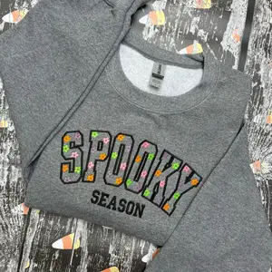 Aesthetic Spooky Season Embroidered Crewneck Sweatshirt