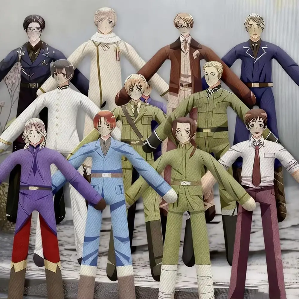 Anime Axis Powers Hetalia Alfred F. Jones Feliciano Vargas Ludwig Kiku Honda Cosplay Doll Plush Dolls Funny Figure Room Props
