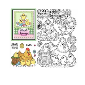 1pc Cartoon Chicken Transparent Stamp, Spring Easter Silicone Stamp, Cute Animal Stamp for Scrapbooking, Card Making, DIY, Embossing, Journal, Art Craft