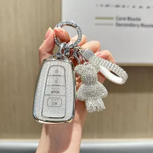 for Toyota Key Fob Cover Keychain Fit for 2020-2022 Highlander Corolla Prius 2018-2024 Camry RAV4 C-HR Avalon GT86 Smart Key Shell