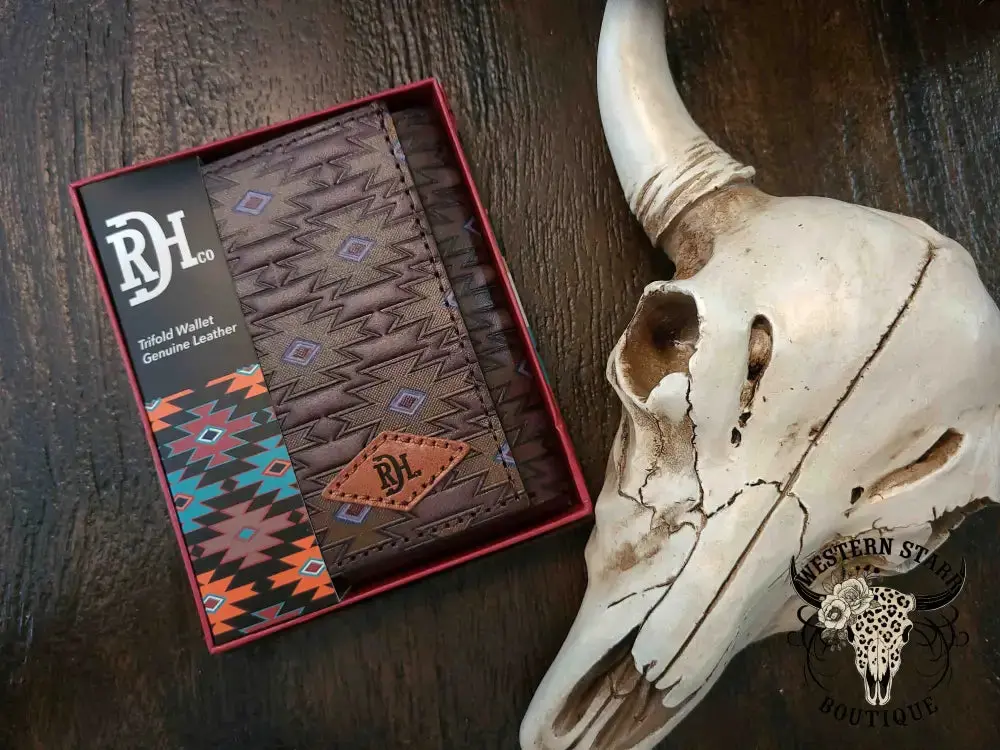 Red Dirt Hat Co. Southwestern Pattern Trifold Wallet