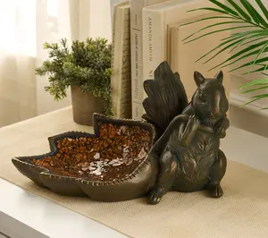 Indoor/Outdoor Squirel Pulling Mosaic Leaf by Valerie