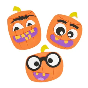 Goofy Face Pumpkin Magnet Craft Kit, Halloween, Magnet, Craft Kits, 12 Pieces