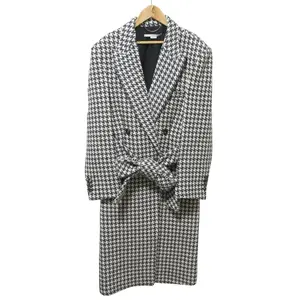 Pre-owned Stella McCartney Wool Small Leather Goods Houndstooth Coat