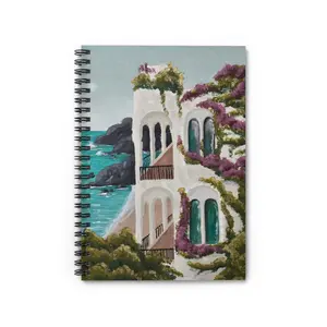 Greece Bougainvillea Coast - Notebook | Spiral Ruled Journal