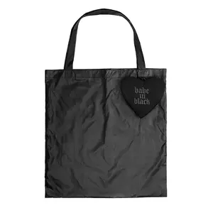 Reusable Black Heart Tote Keychain