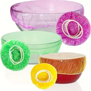 120 Reusable Colorful Elastic Flexible Food Storage Lids, Restaurant Board Covers, Foil and Plastic Replacement, Half Transparent, Easy to Use, Valentine's Gift