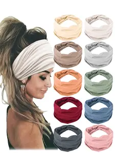 10pcs Boho Crossed Plain Hairbands, Fashion Elastic Headbands, Workout Headband, Running Yoga Sports Accessories, Daily Wear, Gift for Girls, Chic Headbands, Headband Set