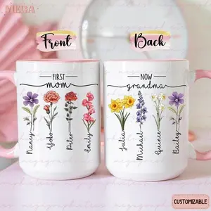 Mom Grandma Garden Birth Flower Gift Mug 002538