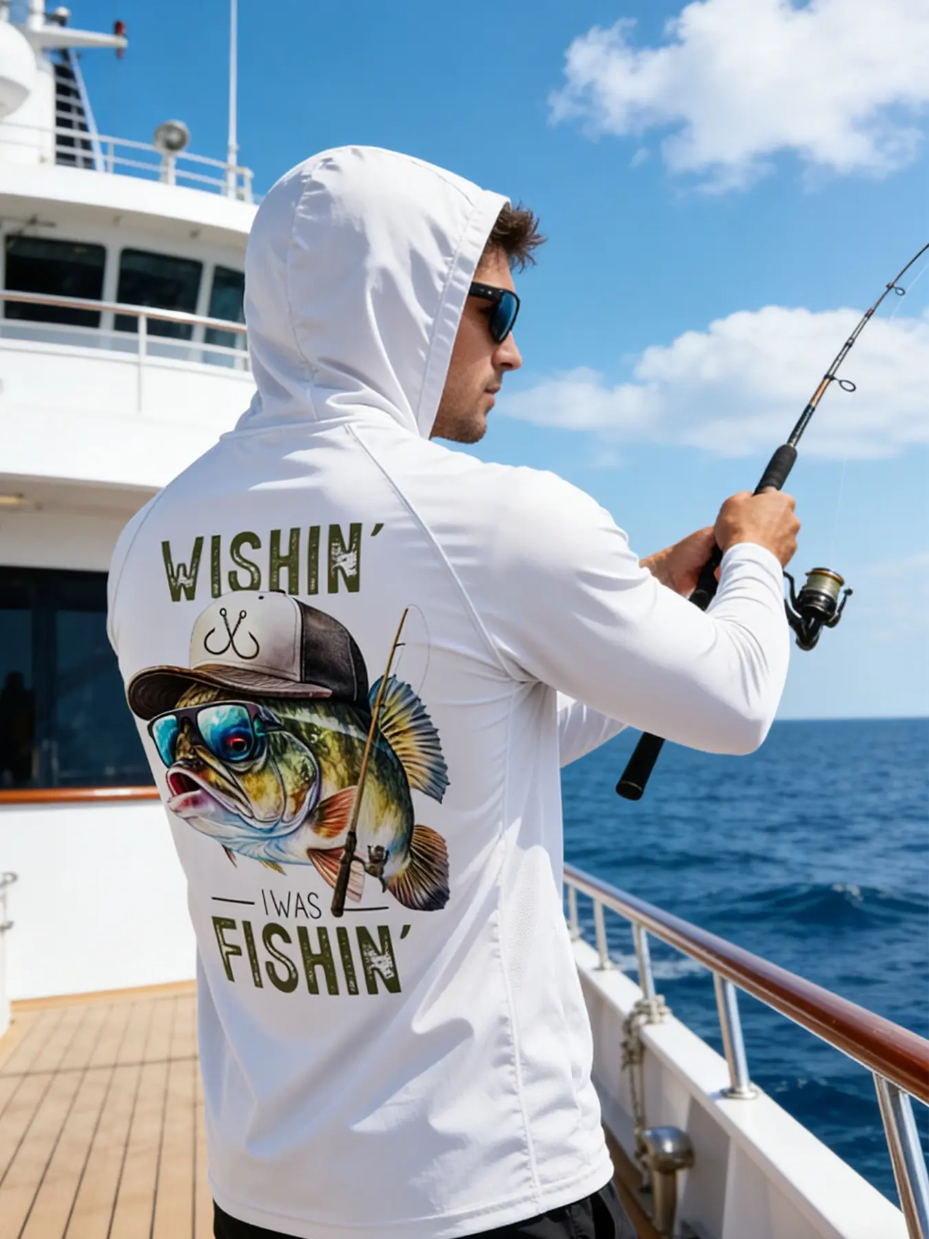 Men's Fishing Hoodie Face Cover Neck Sailing Shirt, Long Sleeve Hunting Jersey, Summer Performance Fish Gear, Beach Tops Wear, Climbing Uniform, Sports Clothing, Sportswear For Summer, Outdoor Apparel, Premium Outdoor Apparel