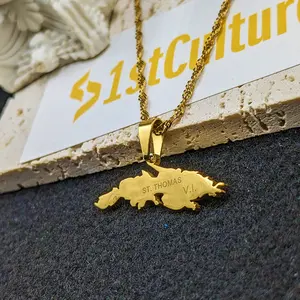 Saint Thomas Map Necklace, Flag, Pendant, St Gift, Earring