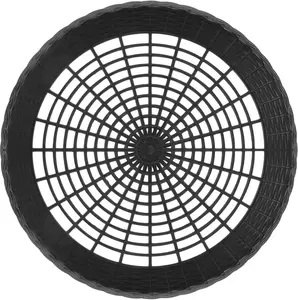 Reusable Plastic Paper Plate Holders, 9 Inch Round Paper Plate Holders Woven Paper Plate Holder Black Plastic Heavy Duty Supports for Party BBQ Picnic Supplies, Pack of 4