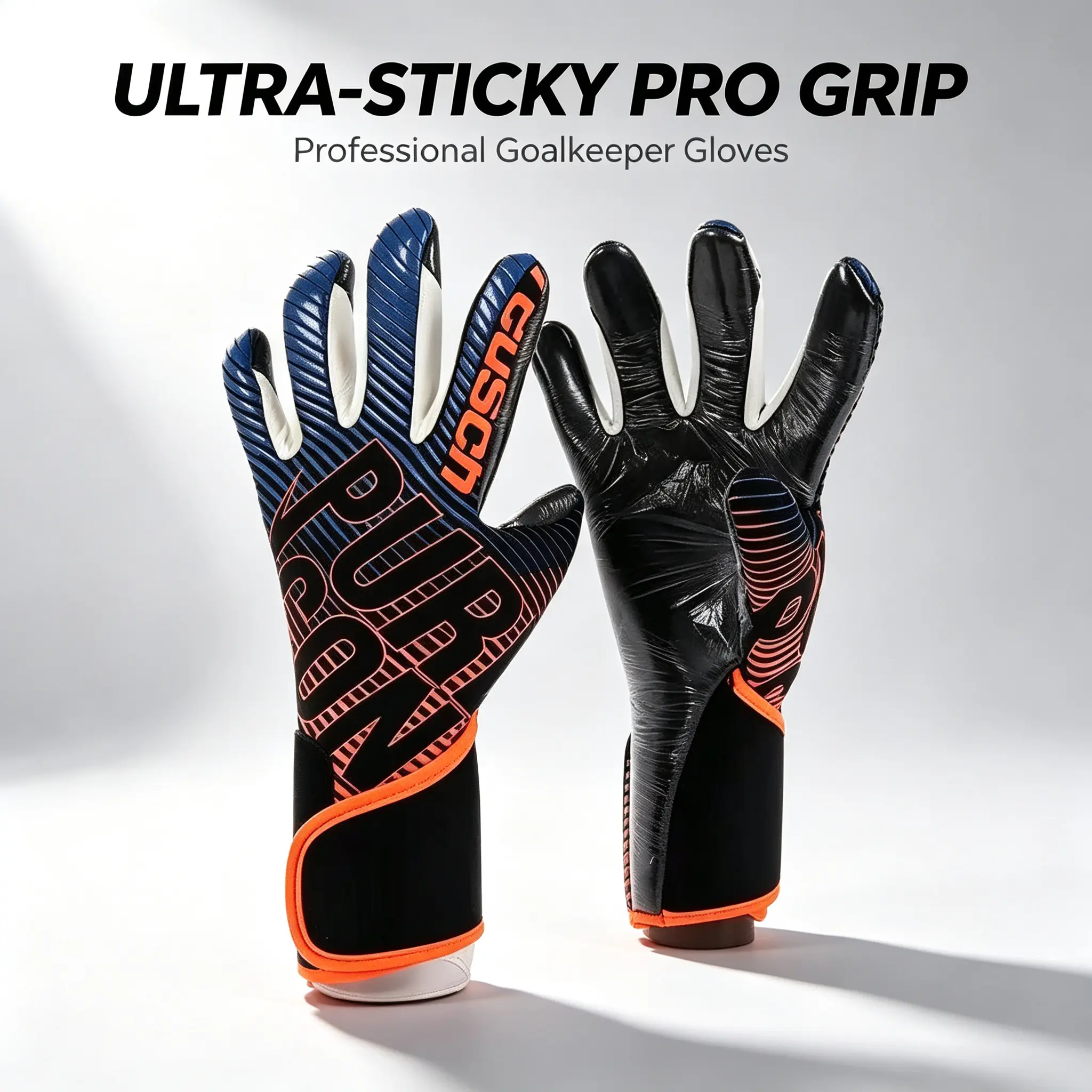Professional Latex Football Goalkeeper Gloves for Adults, Secure Wrist Support, Anti-Skid Ultra-Sticky Grip, Abrasion Resistant, All Ages Compatible, Football Equipment, Goalkeeper Equipment