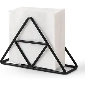Lonffery Napkin Holder for Table - Black Triangular Napkin Holder Kitchen Decor, Farmhouse Steel Napkin Dispenser