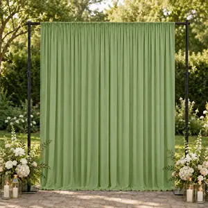 10ft x 10ft Spandex Backdrop Curtain Sage Green, 4-Way Stretch Wrinkle-Free Photo Booth Backdrop with Rod Pockets for Wedding & Events