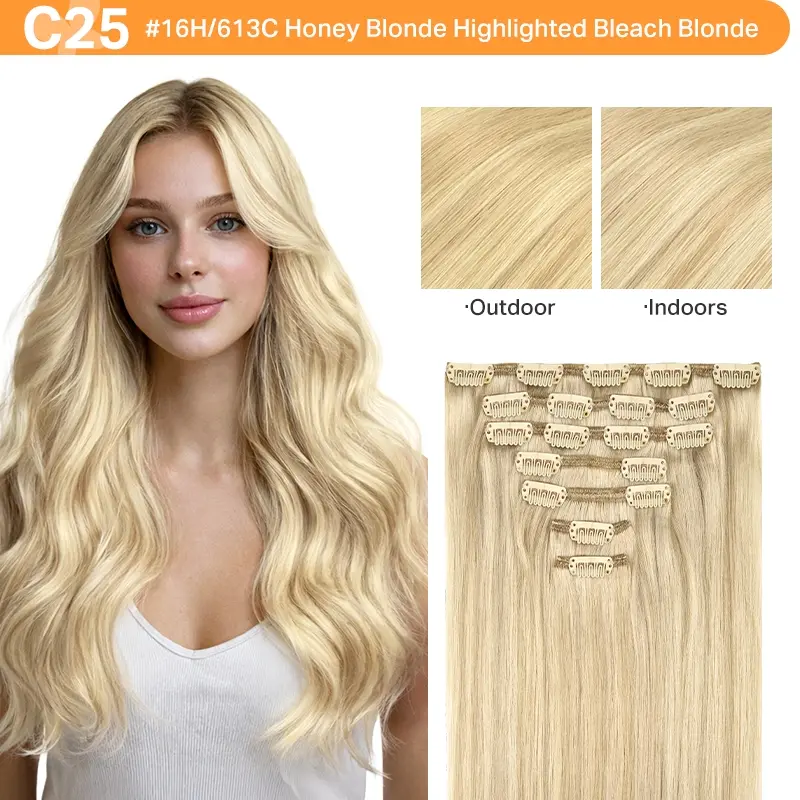 #16H/613C Honey Blonde Highlighted Bleach Blonde