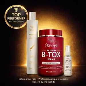 Ravenna B-tox Repair Haircare Kit - 1kg Shampoo, 60ml Oil, Deep Cleansing Anti-Residue Shampoo for Moisturizing Hydrating Frizz Control - Hydrate Keratin Moisturize Moisture Cleanser Moisturizer Conditioner
