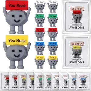 10 Sets You Rock Gifts Set Include 10 Mini Rubber Rock 10 Motivational Card 10 Package Bag Positive Inspirational Gifts for Being Awesome Employee Coworker Staff Teacher Team Friends Encouragement Gift