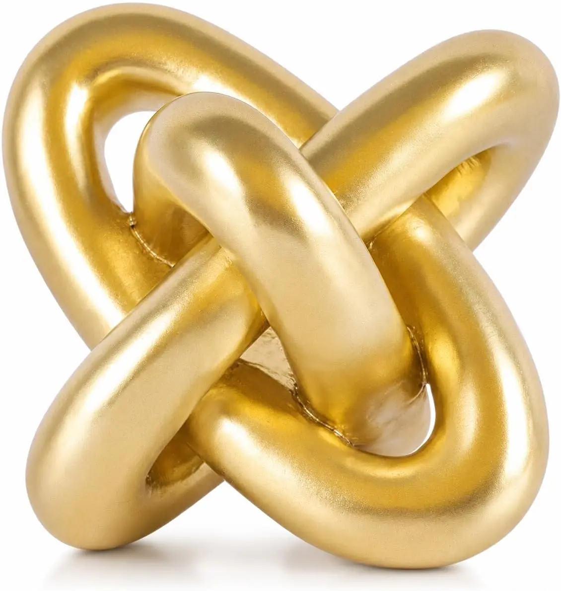 Gold Knot Decor for Coffee Table Book,Chain Link Living Room Decor Item for Bookshelf Entryway Nightstand TV Stand,Minimalist Knot Sculpture for Home Living Room,Centerpiece Table Decorations